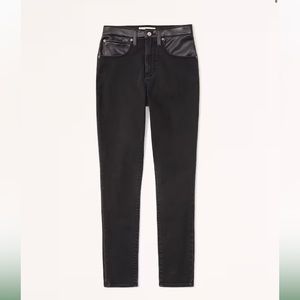 Abercrombie & Fitch Mixed Fabric Curve Love High Rise Super Skinny Ankle Jean